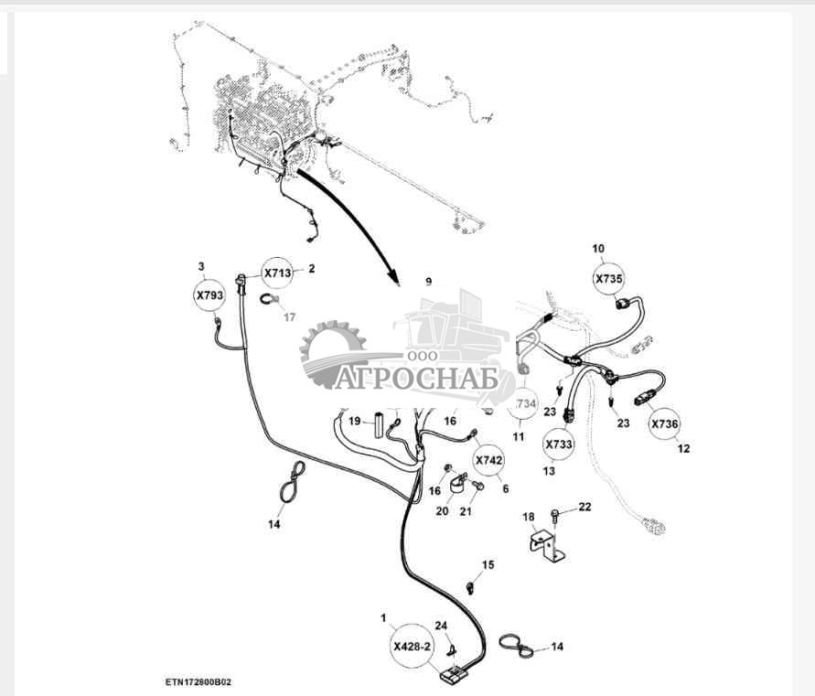 Жгут проводов двигателя, Tier 2 (2 из 2) 